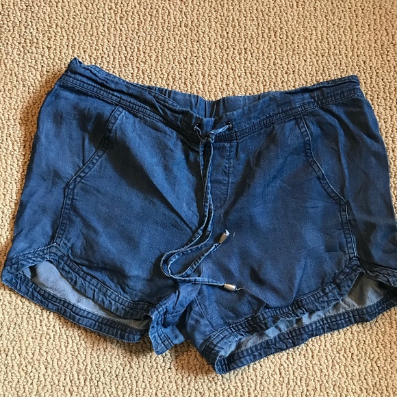 Splendid Pants - Splendid Faux Jean Shorts with Tie Waist